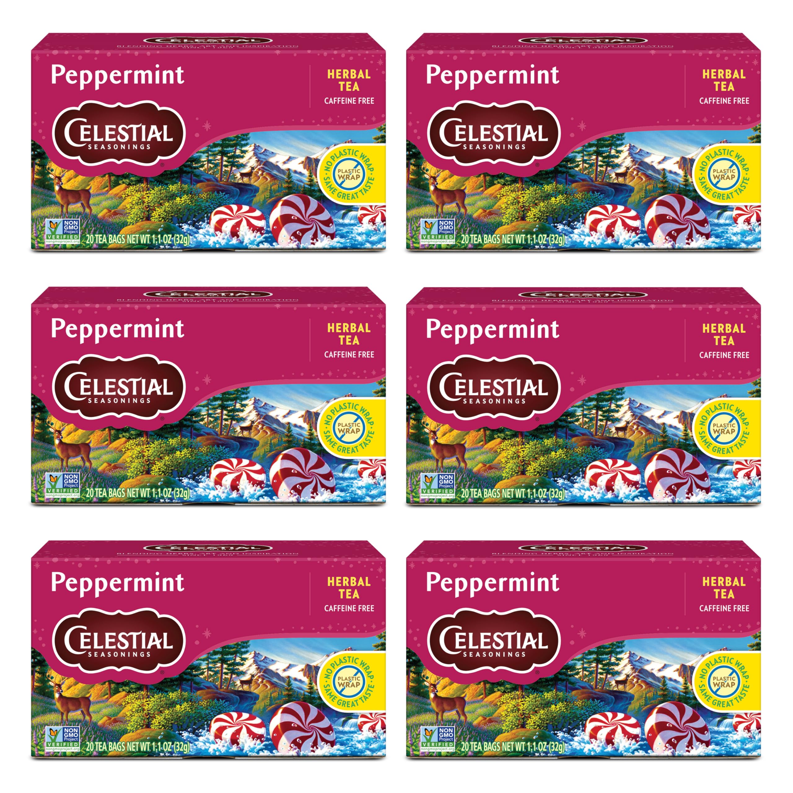 Amazon.com : Celestial Seasonings Peppermint Herbal Tea, Caffeine